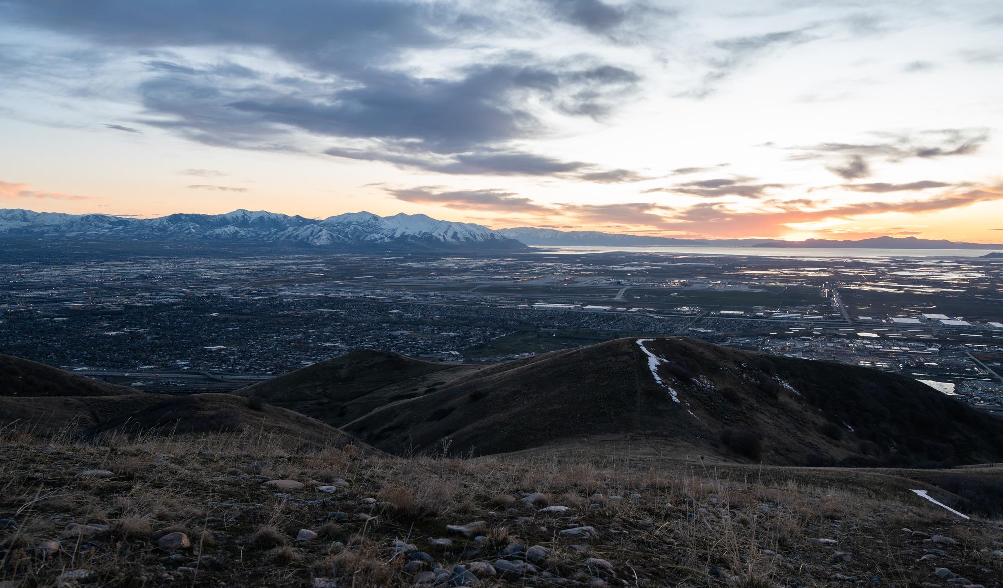 View of Great Salt Lake from Merdian Peak Trail.