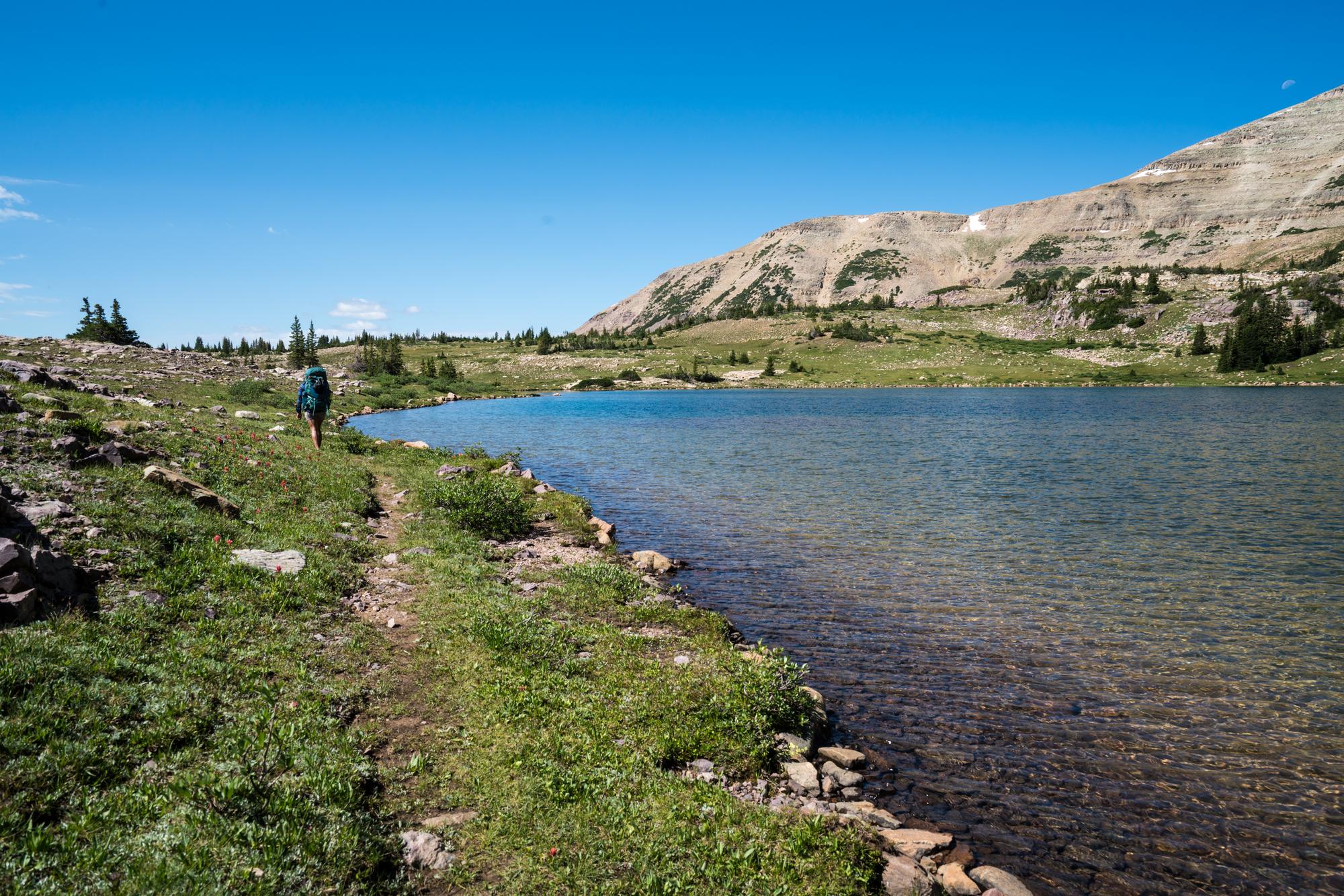 Passing LeConte Lake along the Naturalist Basin Trail